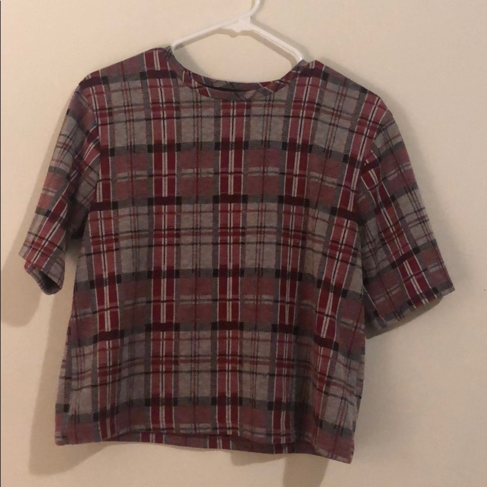 Flannel top shop crop top